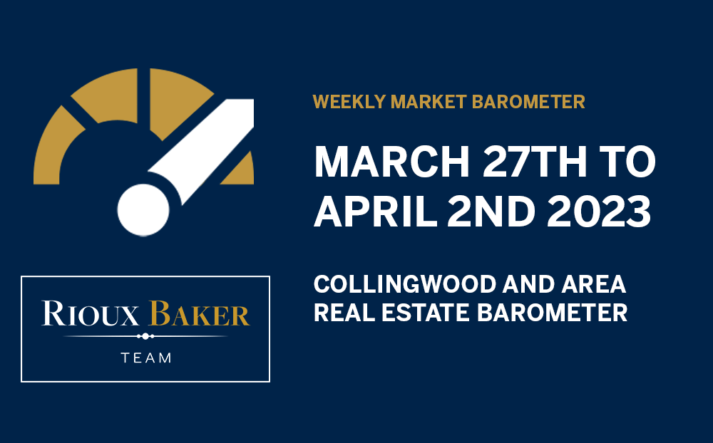 Collingwood and Area Real Estate Barometer – March 27th to April 2nd 2023